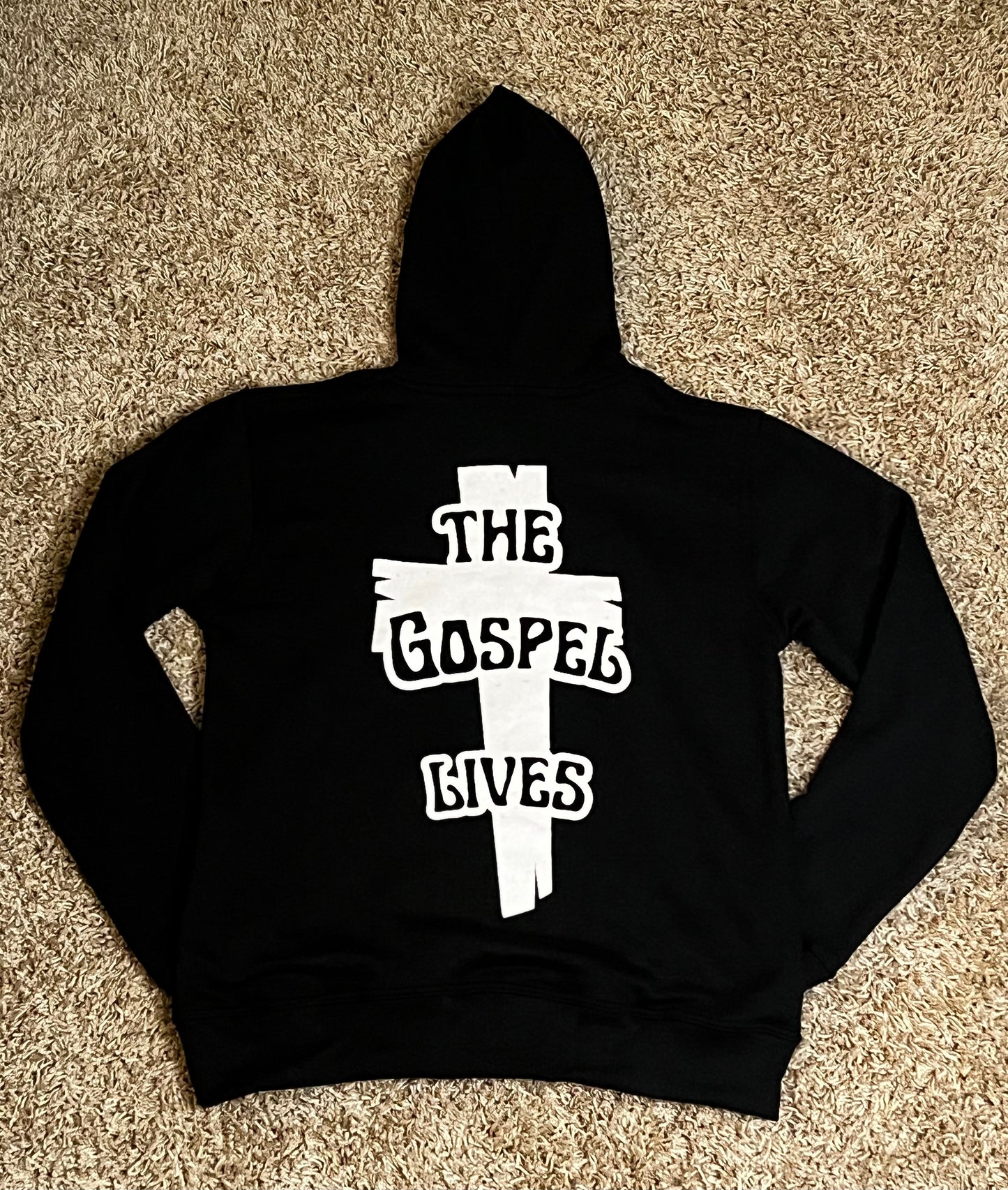 Black & White ‘THE GOSPEL LIVES’ Pullover Hoodie *see description*